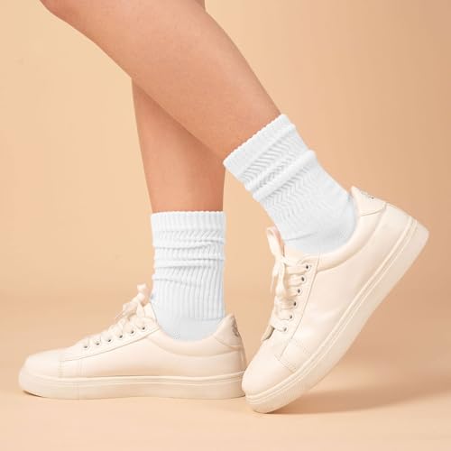 Pilates Slouch Crew Socks for Women, Grip Yoga Socks with Non Slip Grippers for Barre Ballet Dance Hospital Workout3