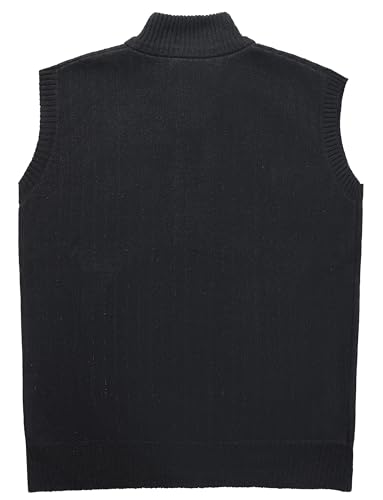 LemonGirl Men's Slim Full Zip Sleeveless Vest Cardigan Sweater3