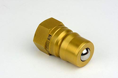 Image of TEMCo 1 /2 inch Female NPT Thread 1 /2 inch Body Pair Hydraulic Coupler ISO 7241B Ball Valve Quick Connect for Tractors and Ag Equipment Fits Pioneer Parker Format - HF0060 (HF0058 + HF0059)