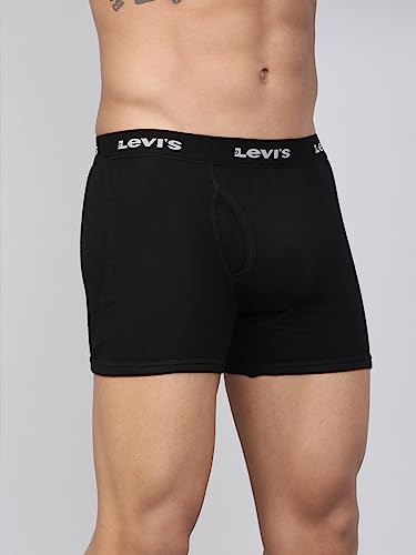 Image of Levi's 001 Classic Boxer Brief for Men | 100% Pure Cotton | Solid | Mid-Rise Men's Underwear | Anti-Roll Waistband | Durable Comfort with Extra Supportive Gusset | Functional Fly | Pack of 2