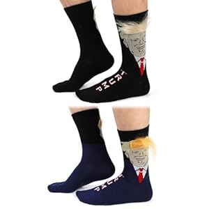Trump Socks with Hair,Funny Trump Socks with Tiny Combs 2024 Novelty Socks Gag Gift Set for Women Men