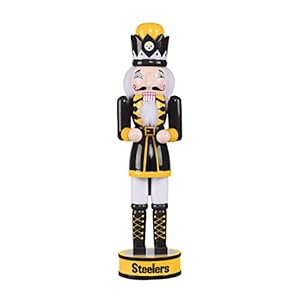 FOCO NFL Pittsburgh Steelers Team Logo 14″ Holiday Nutcracker, Version 2, One Size