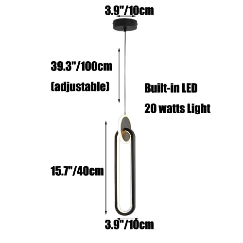 Lámpara de techo de diseño nórdico minimalista LED en negro mate 8