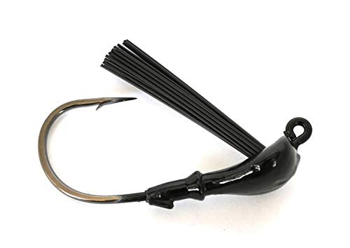 Anchor Box - Bass Fishing Jigs For Flipping And Swimming - Red Eyes, Spike Trailer Keeper, Silicone Skirts, Streamlined Head, Weedguard System - Proven Colors For Weedless (3/8Oz, 4/0). #TOP1