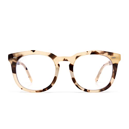 Diff Eyewear Weston Designer Square Computer Blue Light Blocking Glasses For Men And Women Cream Tortoise #TOP6