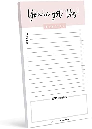Bliss Collections To Do List Notepad, You've Got This, Magnetic Weekly and Daily Planner for Organizing and Tracking Grocery Lists, Appointments, Reminders, Priorities and Notes, 5"x7" (50 Sheets)