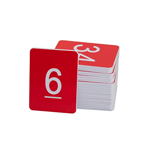 Jetons numérotés de 0 à 100 plaques rectangulaires plastique rouge