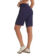 baleaf 9" Women's Bermuda Shorts Knee Length High Waisted Long Shorts with Pockets Golf Walking A...