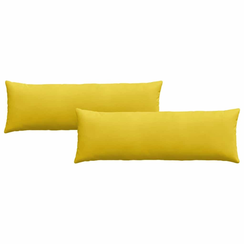2er Set Sofakissen Gelb 120x40 cm, Dekokissen mit Cord-Bezug und Reißverschluss, Große Kissen für Sofa, Bett, Wohnzimmer und Schlafzimmer, Loungekissen Boho modern
