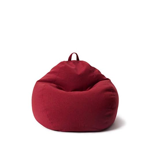 Lumaland Puff Pera Comfort Line 70x80x50cm | con Taburete Disponible | Sillón Relax Puff Moldeable de Interior | Puff Infantiles con Relleno Incluido | 120 litros de Volumen [Rojo]
