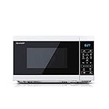 SHARP YC-MS02U-W Compact 20 Litre 800W Digital Microwave, 11 power levels, ECO Mode, defrost function, LED cavity light - White