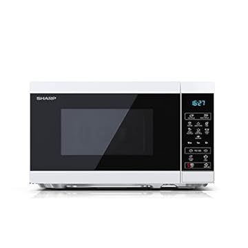 SHARP YC-MS02U-W Compact 20 Litre 800W Digital Microwave, 11 power levels, ECO Mode, defrost function, LED cavity light - White