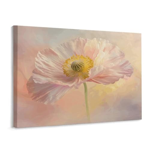Toile murale fleurs de pêche premium avec cadre horizontal haut de gamme