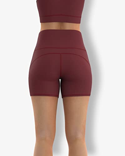 Image of Sfytt Women's High Waist Biker Shorts for Gym, Workout, Yoga & Running, 4 Inch Compression Activewear Shorts, Stretch Polyester Spandex Fabric