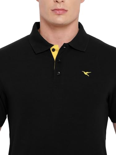 Image of Deniklo Men's Cotton Rich Half Sleeve Regular Fit Solid Polo T-Shirt (Available in Plus Size)