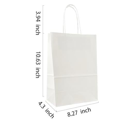 BAG BOX 100 Pack White Gift Bags