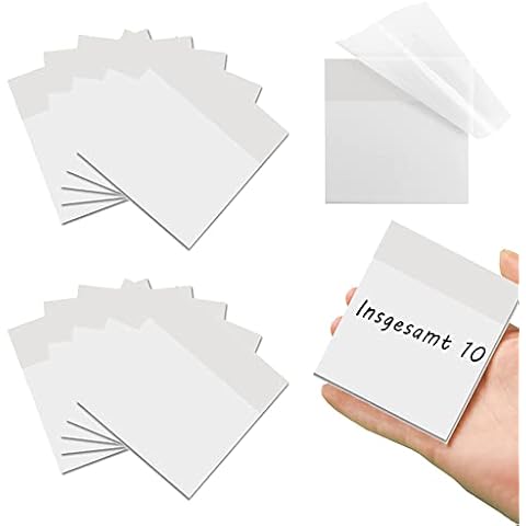 500 Sheets Transparent Sticky Notes, Rewritable Sticky Notes, Transparent Sticky Notes for Books, Waterproof Sticky Notes, Transparent Paper Square 76 x 76 mm Cover
