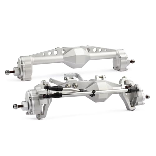 RC�t�����g���A�A�N�X���Z�b�g For Axial For Capra For SCX10 III RC �J�[�p �`�[�^�[���O �@�B���H�A���~�s�[�X�\�� �I�t�Z�b�g�|�[�^���A�N�X�� �T�[�{�}�E���g�t��(Silver,2 Piece Set)