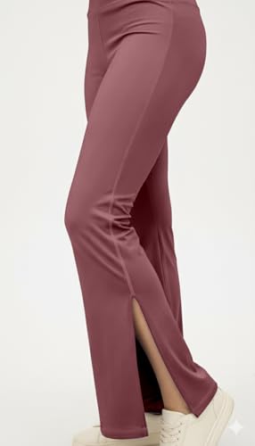 Image of Mehrang High Waist Wide Leg with Side Slit || Stretchable Tights || Highwaist Sports Fitness Activewear Yoga Pants for Women