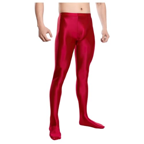 Generisch Leggings para hombre con brillo graso, mallas elásticas, pantalones de cintura alta, pantalones deportivos de nailon brillante, mono de gran tamaño, leggings de compresión brillantes y