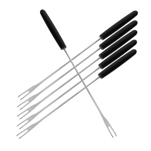 LOLIPPYY 6 pièces Lot de Fourchettes à Fondue Inox Résistantes Chaleur Manches Longs Confortables pour Tremper Chocolat Fromage Fruits et Desserts