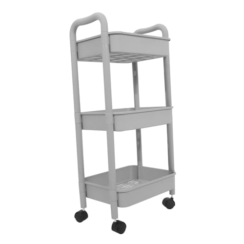 Chariot de rangement plastique à roues : étagère bibliothèque mobile - 2