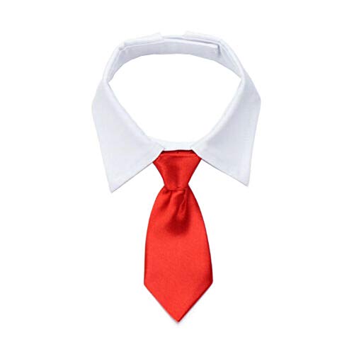 Tonsee Hunde Katze Bandana Halstuch Halsband Verstellbare Formale Krawatte Hundehalsband Tuch Halstuch Bandana für Hund Puppy Katze Haustier (Rot, S) Cover