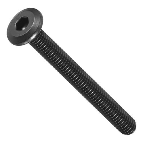 Image of METALLIXITY Flat Head Hex Socket Cap Screws Bolts(M6-1x55) 10Pcs, 304 Stainless Steel Hex Socket Furniture Bolts Screws - for Furniture Woodworking Project, Black