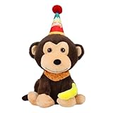 Funny Dancing Singing Monkey Stuffed Animal Happy Birthday Musical Stuffed Animal Singing Dancing Monkey Plush Toy/Repeat What You say/Singing and Head Movement/Gifts for Boy Girl Kids 12' (Brown)