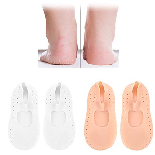 2 Pair silicone gel moisturizing socks, crack-proof socks, Anti-Dry And Anti-Cracking Foot Socks, Anti Split Foot Care Protecter (L)