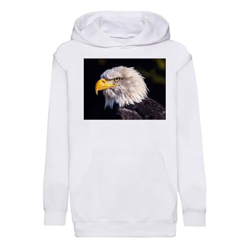 Sweat à capuche enfant tête aigle oiseau de proie usa