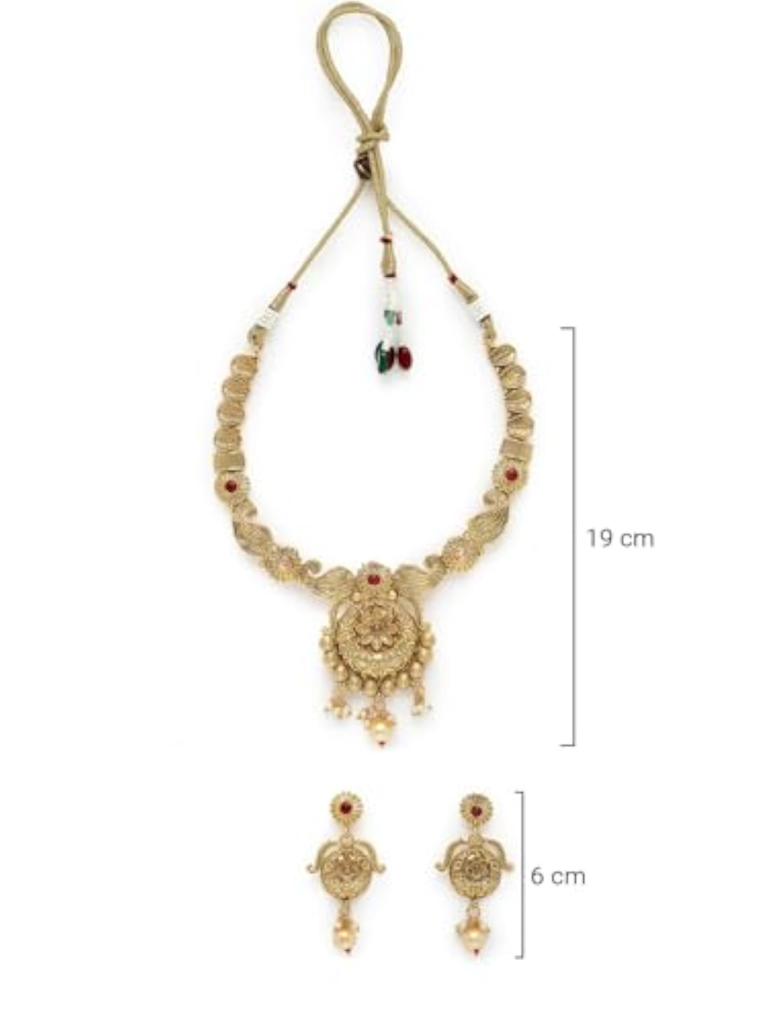 Plated Copper Beads Collar Bone Necklace Set And Earring Set