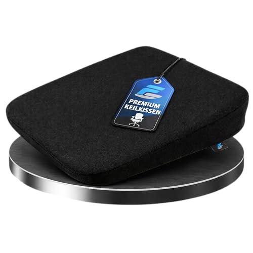 FS Coussin biseauté ergonomique de qualité supérieure - Coussin d'assise pour chaise de bureau et voiture - Coussin orthopédique contre les maux de dos -...