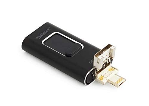 TOUCHMATE 4 in 1 Smartphone USB Flash Drive for iOS, Micro-USB, Type-C & Lightning to manage, access data on Mobile Device, External Phone Storage 128 GB for Backup & Transfer for Apple, Android