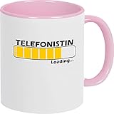 Shirtinstyle Kaffeepott Kaffeetasse, Loading Telefonistin, Ausbildung Abschluss Job Kollegen, Spruch Sprüche, Teetasse, Farbe Rosa