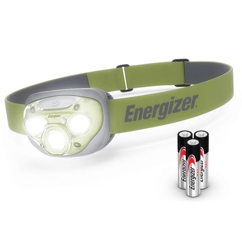 Energizer Camping & Hiking Headlamp with 260 Lumens, 80m Range & 7 Light Modes – Water Resistant Head Torch with AAA Batteries Included for Outdoors & Adventures - Vision Hd+