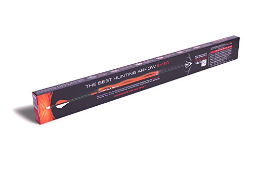 Carbon Express Maxima RED Fletched Carbon Arrows with Dynamic Spine Control and Blazer Vanes, 6-Pack, Available in 250(.400 Spine) & 350(.350 Spine)