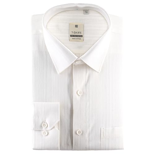 Image of 7-DAYS Men's Premium Formal Shirts - Regular Fit, Full Sleeve, 100% Pure Cotton, Self-Design, with Pocket - Stylish Office Shirts for Men