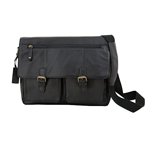 Grande valise en cuir pour homme noir sacoche vintage de bureau