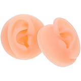 EXAOMBLE Modelo de Oreja de Silicona para Exhibición y Práctica de Perforación, Color Carne Flexible, Uso Profesional para Joyeros y Entrenamiento Educativo