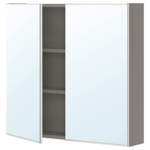 IKEA ENHET Spegelskåp med 2 dörrar, 80 x 17 x 75 cm, grå