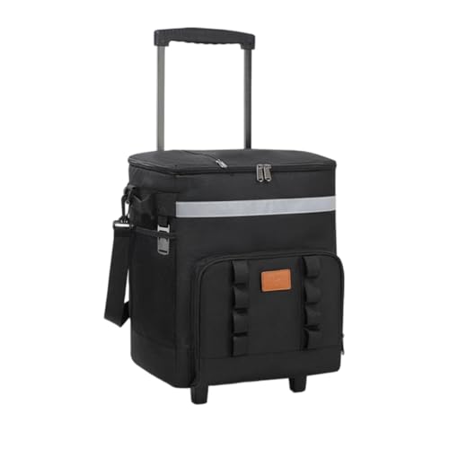 Sac isotherme à roulettes avec poignée rétractable pour activités de plein air, pique-niques, camping, refroidisseurs thermiques avec roue durable