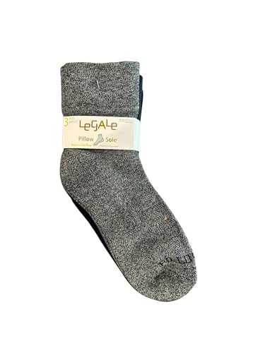 Legale Ladies Pillow Sole Comfort Top Anklet Socks 3 Pack - Black/Navy/Grey Twist