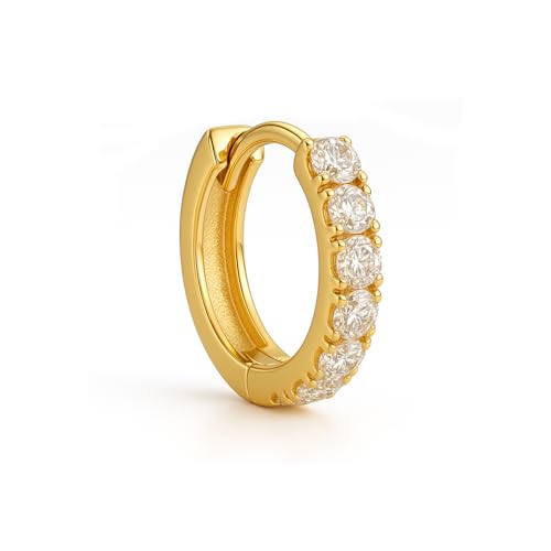 Image of VAMA FASHIONS Silver Gold Rosegold Crystal Stone Piercing Ring Nose Pin Pierced Hole Type Nosepin for Women & Girls