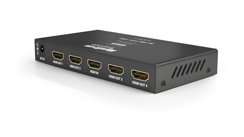 WyreStorm Essentials™ Plug & Play 1x4 HDMI Splitter with Scaling Feature