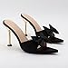 BHDJK Women's Satin Bow Backless Pointed Toe Stiletto Sandal Summer Fashion Open Toe Slingback Slip On Dress Wedding High Heel Mules for Party Dating Sexy Pumps (Black,5)