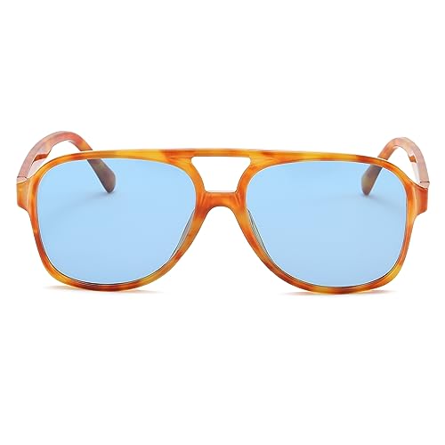 Image of Polarized Classic Vintage Aviator Sunglasses for Men Women Large Frame Retro 70s Sunglasses