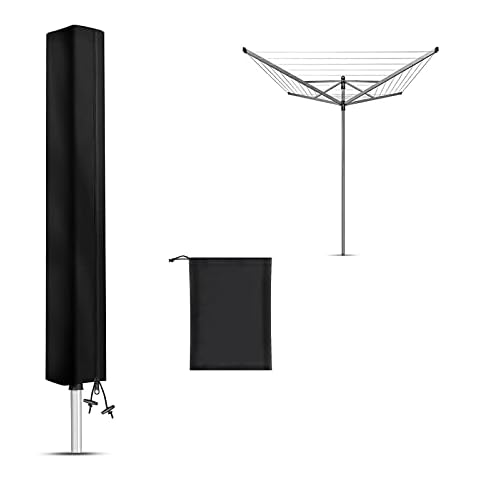 Raweao Rotary Washing Line Cover for Brabantia, Rotary Clothes Line Cover, Rotary Airer Cover 420D Oxford Waterproof Anti-UV Whirlygig Cover with Zipper(160x15x15cm) Cover