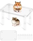 Bissap Hamster Platform, Plastic Play Platform Mice Stand Platform for Dwarf Syrian Hamsters Gerbils Mice Degus or Other Small Pets Cage Accessories - Transparent