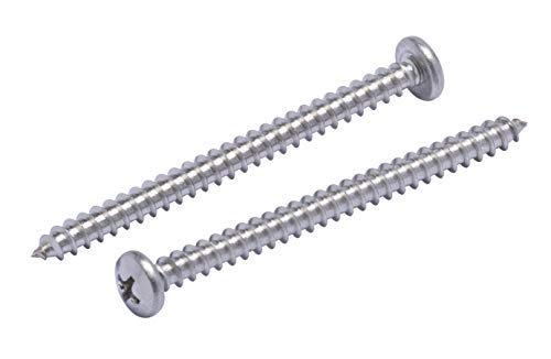 Bolt Dropper #10 X 2-1/2 Pan Head Phillips Wood Screw, (25pc), 18-8 (304) Stainless Steel Screws